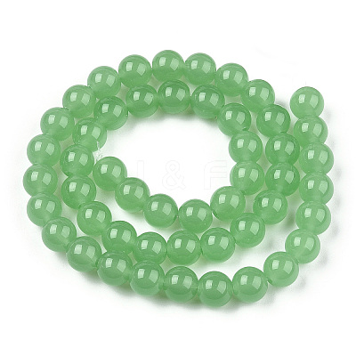 Imitation Jade Glass Beads Strands GLAA-T032-J10mm-02-1