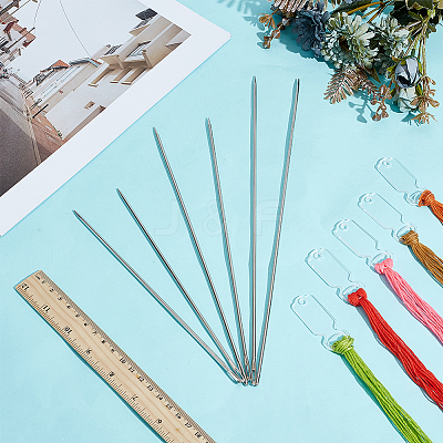 6Pcs 3 Styles Sewing Steel Needles FIND-WR0012-51-1
