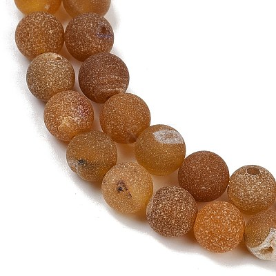 Natural Druzy Agate Beads Strands G-NH0024-A03-8mm-1