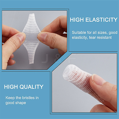 200Pcs PE Makeup Brush Protector Reusable Expandable Mesh Cover MRMJ-GF0001-51B-1