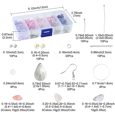 DIY Natural Gemstone Dangle Earrings Kits DIY-FS0006-91-1
