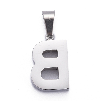 Non-Tarnish 304 Stainless Steel Letter Pendants STAS-H127-B-P-1