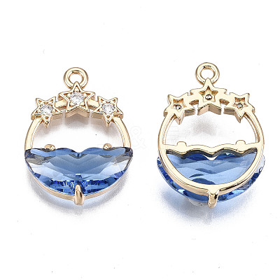 Faceted Transparent Glass Pendants GLAA-T020-18A-1