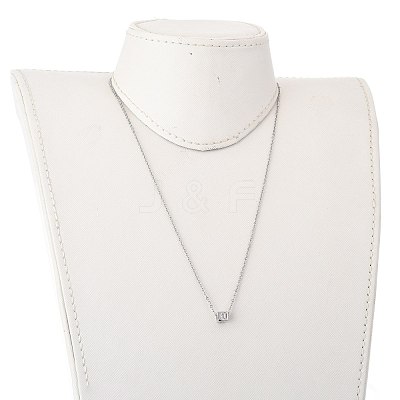 Cube Micro Pave Cubic Zirconia Pendant Necklaces & Bracelets Sets SJEW-JS01116-01-1