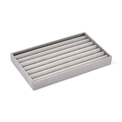 6-Slot Rectangle Velvet Wedding Ring Storage Display Trays AJEW-WH0471-129A-01-1
