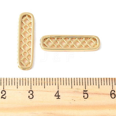Brass Micro Pave Clear Cubic Zirconia Spacer Bars KK-U064-20A-G-1
