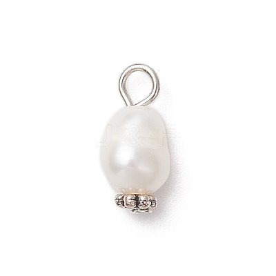 Natural Cultured Freshwater Pearl Rice Pendants PALLOY-JF03922-01-1