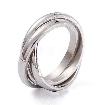 Tarnish Resistant Unisex 304 Stainless Steel Finger Rings RJEW-K233-06-P-1