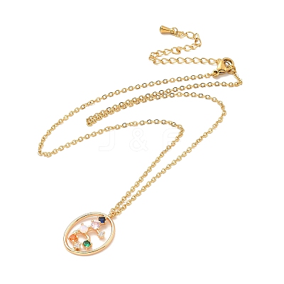 Colorful Cubic Zirconia Constellation Pendant Necklace LS-NJEW-H166-01I-1
