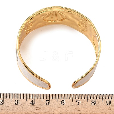 Ocean 304 Stainless Steel Enamel Cuff Bangles for Women BJEW-B159-03G-1