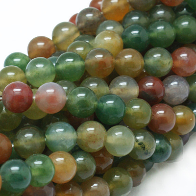 Natural Indian Agate Bead Strands G-J358-02-6mm-1