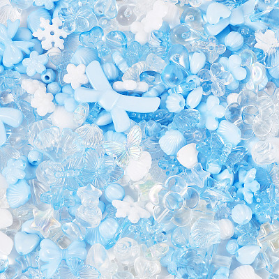 100G Transparent & Opaque Acrylic Beads TACR-TA0001-57D-1