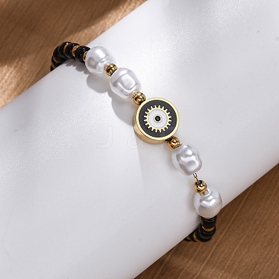 304 Stainless Steel Beaded Bracelets for Women BJEW-Z099-01G-1