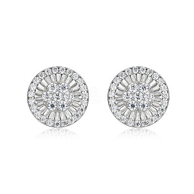 925 Sterling Silver Pave Moissanite Stud Earrings for Women MB9290-1