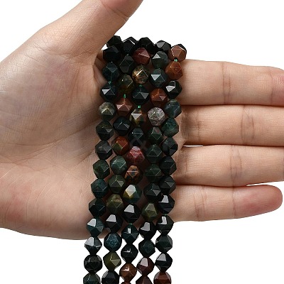 Natural Bloodstone/Heliotrope Beads Strands G-Z119-A16-02-1