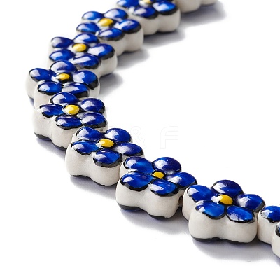 Handmade Porcelain Flower Beads Strands PORC-F003-01G-1