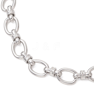 304 Stainless Steel Oval Link Chains Bracelets for Women BJEW-JB13208-1