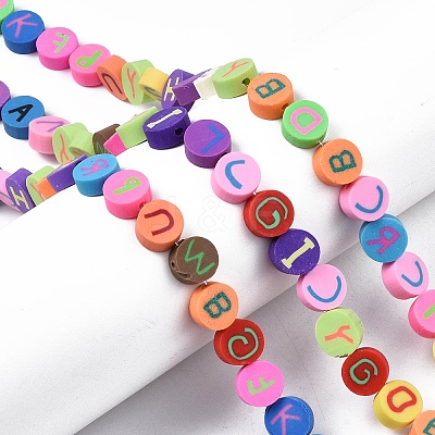 Handmade Polymer Clay Bead Strands CLAY-SZ0001-89-1