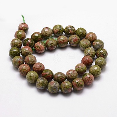 Natural Unakite Beads Strands G-G736-26-6mm-1