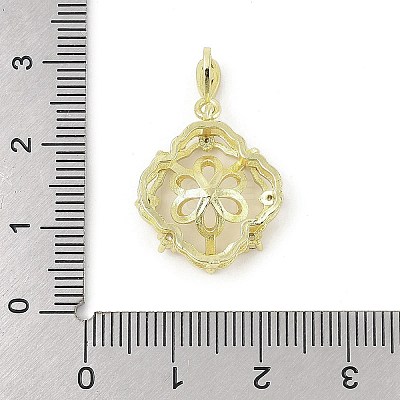 Brass Micro Pave Clear Cubic Zirconia European Dangle Charms Bails KK-K297-58G-1