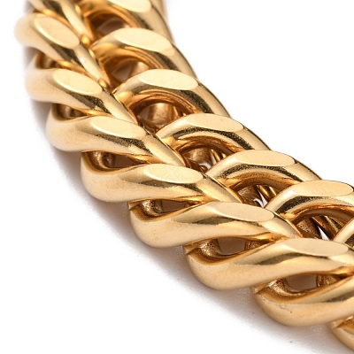 Ion Plating(IP) 304 Stainless Steel Cuban Link Chain Bracelets STAS-A028-B064G-A-1