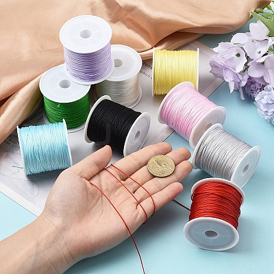 9 Rolls 9 Colors Nylon Braided Cord NWIR-YW0001-16-1