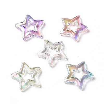 UV Plating Rainbow Iridescent Acrylic Beads PACR-H001-07-1