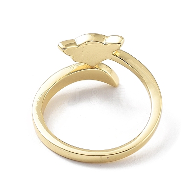 Brass Open Cuff Rings for Women RJEW-A028-04G-1