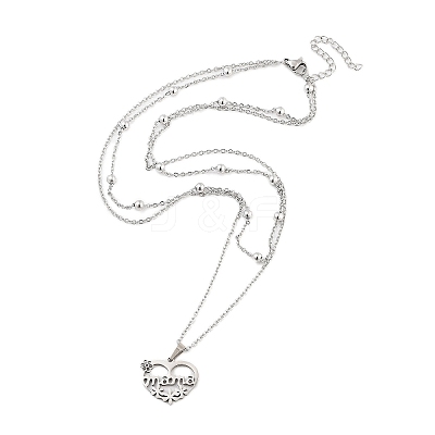 Stainless Steel Pendants Necklaces LS-NJEW-U003-01E-P-1