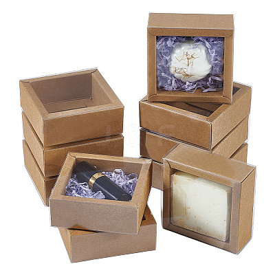 Kraft Paper Cardboard Gift Drawer Boxes LS-CON-WH0085-129B-1