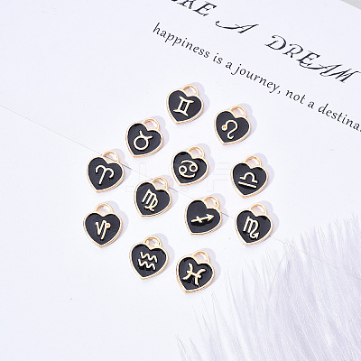 Light Gold Plated Alloy Enamel Pendants ENAM-R055-05B-1