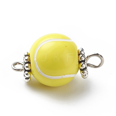 Acrylic Basketball Connector Charms PALLOY-JF01869-03-1