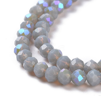 Electroplate Opaque Solid Color Glass Beads Strands X1-EGLA-A034-P4mm-L13-1