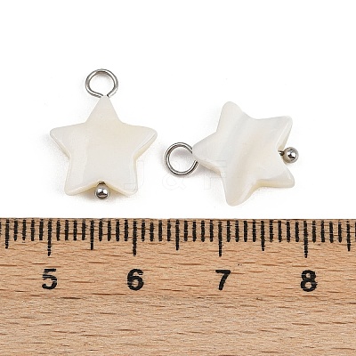 Natural Shell Star Pendants X1-STAS-D378-35P-1
