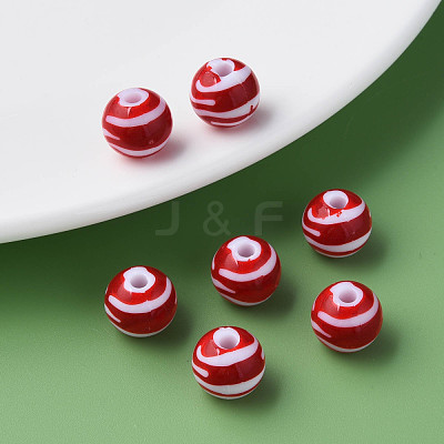 Opaque Striped Acrylic Beads MACR-S373-27A-01-1