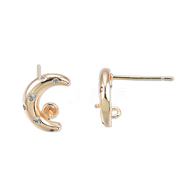 Brass Stud Earring Findings KK-N232-436-1