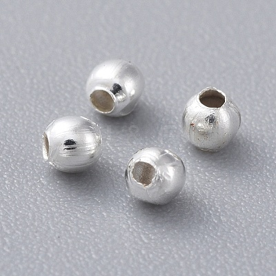 Silver Color Plated Round Iron Spacer Beads X-E004-S-1