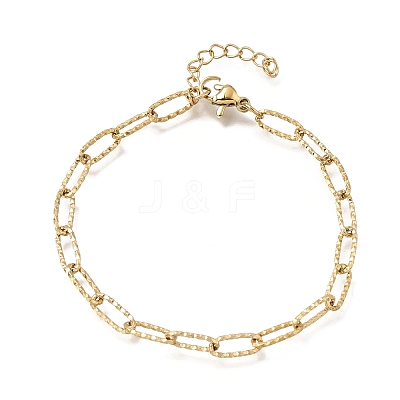 4MM 304 Stainless Steel Textured Paperclip Chain Bracelets for Man and Women SA-CBAB767-08G-1