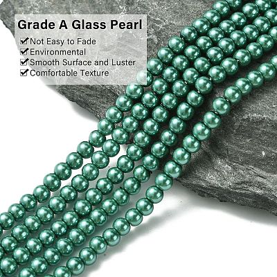Eco-Friendly Dyed Glass Pearl Round Beads Strands HY-A002-4mm-RB118-1