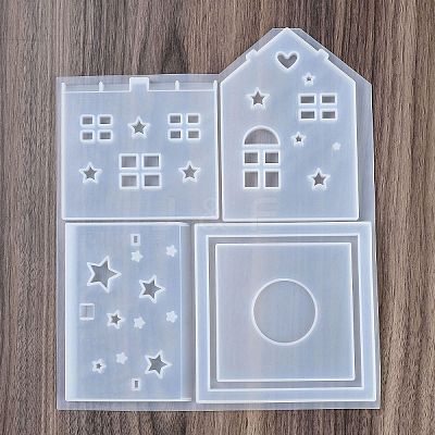 Patchwork House Christmas DIY Pendant Decoration Silicone Molds DIY-M057-01A-1