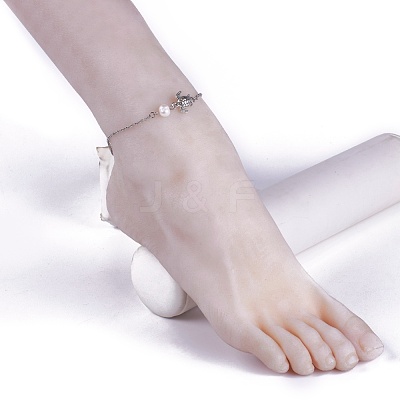 Stainless Steel Link Anklets AJEW-AN00253-1