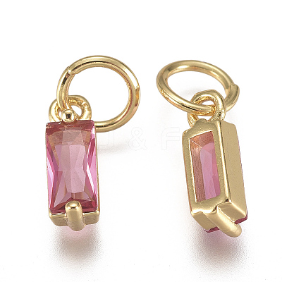 Brass Micro Pave Cubic Zirconia Charms ZIRC-F111-03G-02-1