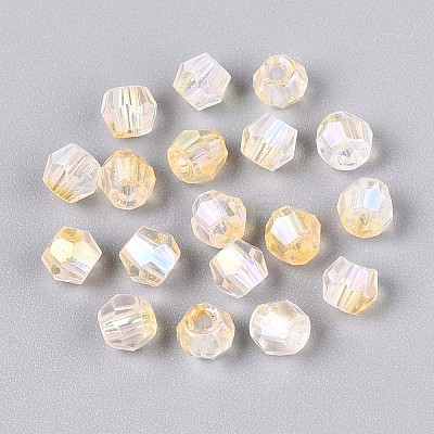 Transparent Spray Painted Glass Beads EGLA-N018-4mm-09-1