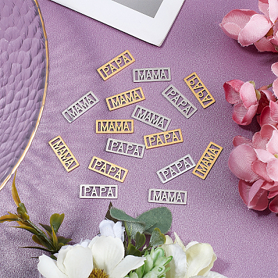 16Pcs 4 Styles 201 Stainless Steel Filigree Joiners STAS-UN0035-71-1