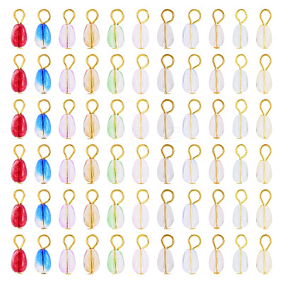 110Pcs 11 Colors Glass Pendants PALLOY-TAC0298-1