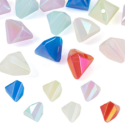 20Pcs UV Plating Opaque Acrylic Imitation Jelly Beads OACR-TADJ0001-09C-1