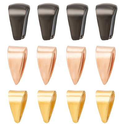 30Pcs 3 Colors 304 Stainless Steel Snap on Bails STAS-SC0005-62-1