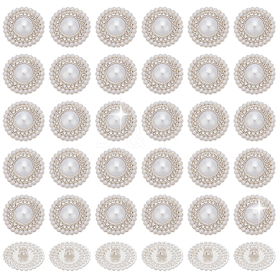 36Pcs 1-Hole Zinc Alloy Shank Buttons BUTT-AR0001-30-1