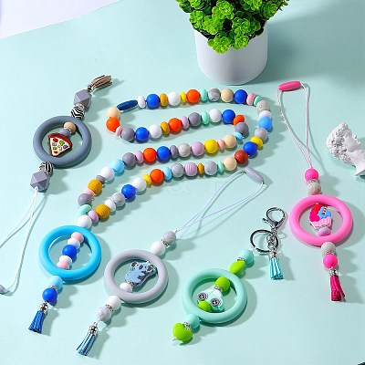 9Pcs Ring Food Grade Eco-Friendly Silicone Focal Beads JX895D-1