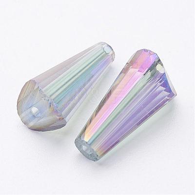 Mixed Faceted Electroplated Cone Glass Beads X-EGLA-R014-M-1